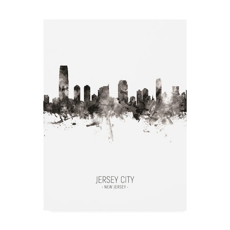 Michael Tompsett 'Jersey City New Jersey Skyline Portrait II' Canvas Art,14x19